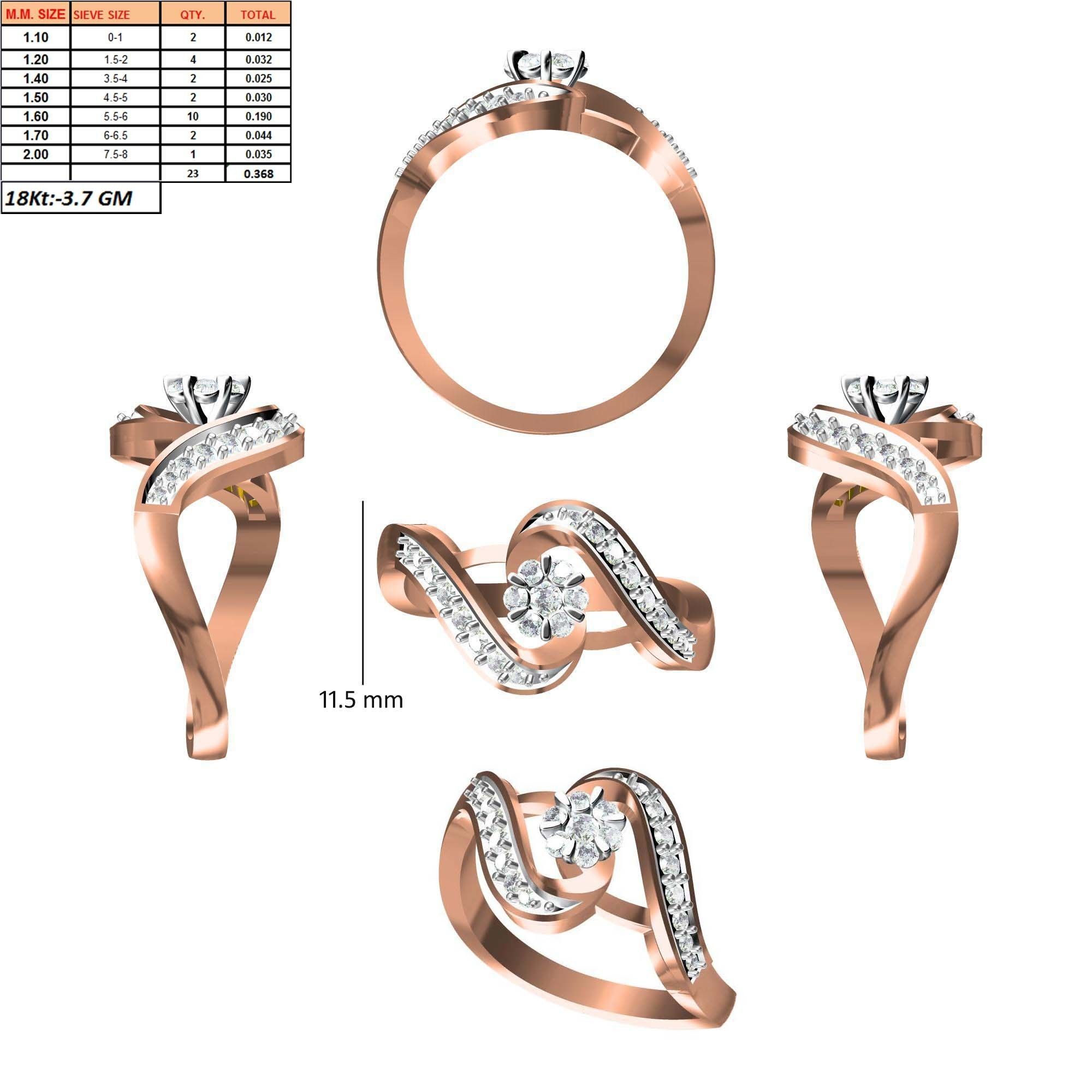 270 Women Ring jcd -jewelcad model bulk collection  3D print model_91