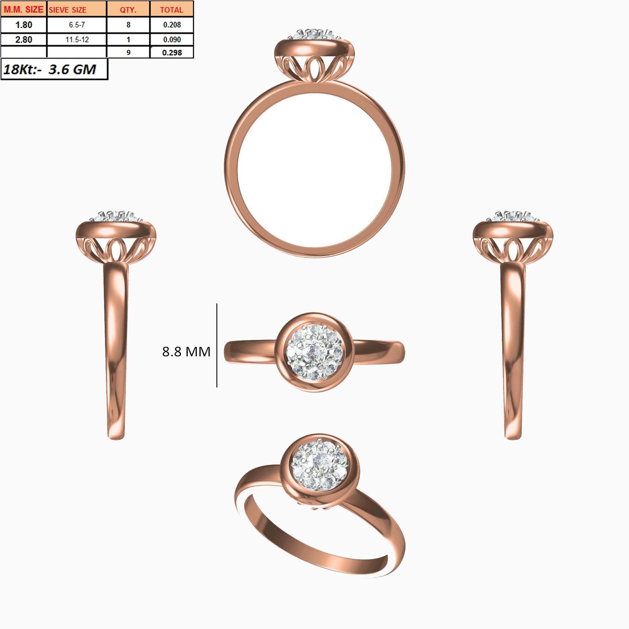 270 Women Ring jcd -jewelcad model bulk collection  3D print model_127