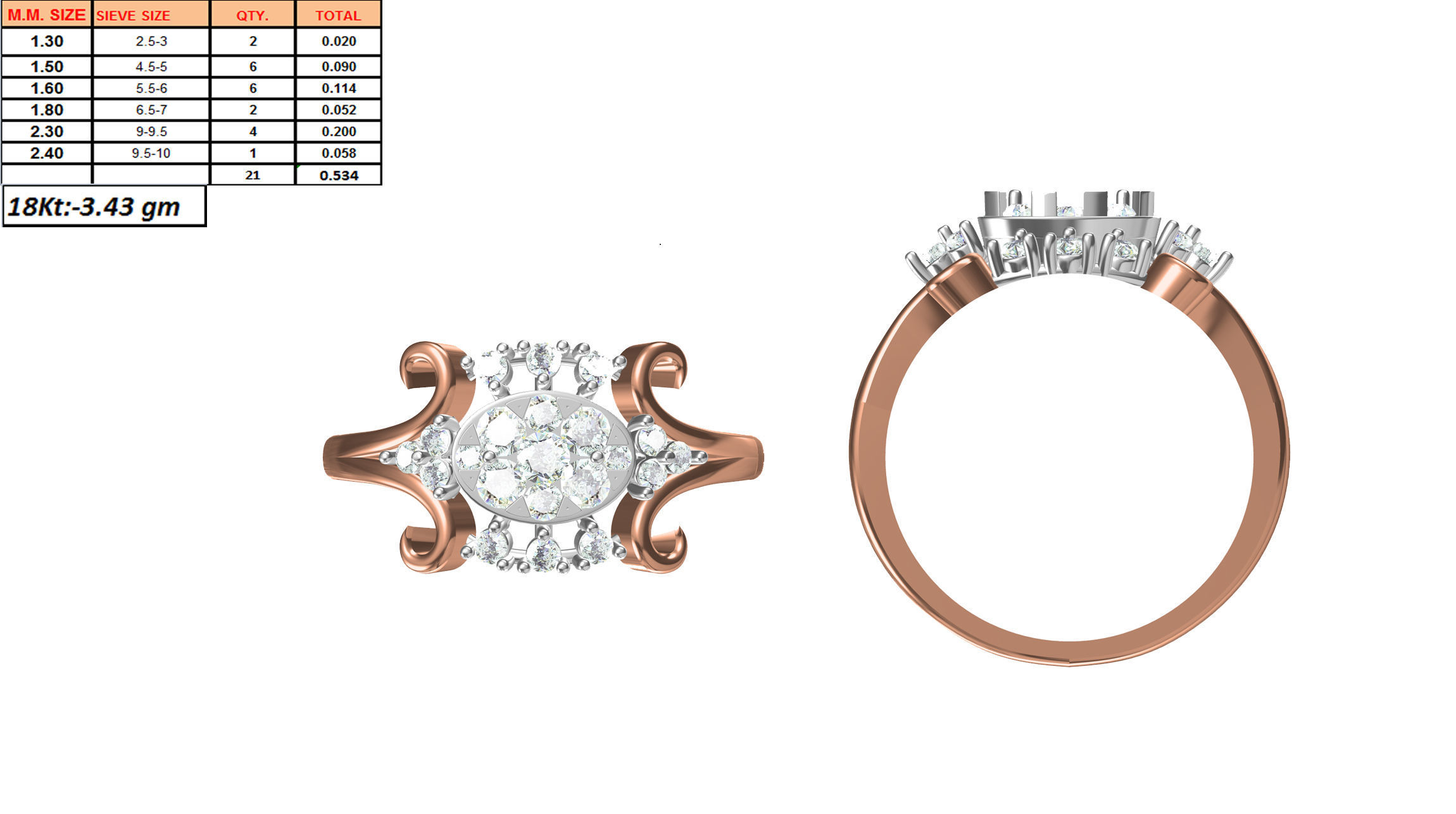 270 Women Ring jcd -jewelcad model bulk collection  3D print model_118