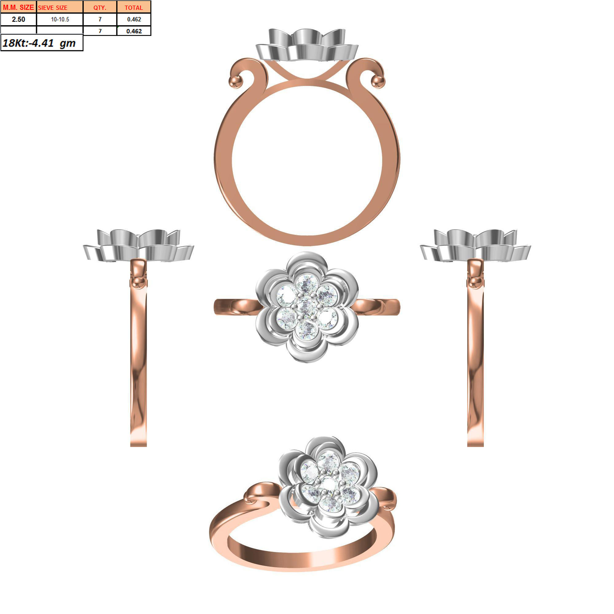 270 Women Ring jcd -jewelcad model bulk collection  3D print model_133