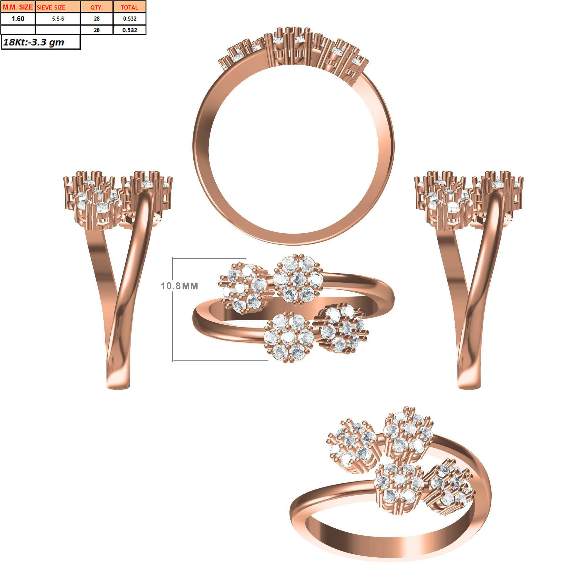 270 Women Ring jcd -jewelcad model bulk collection  3D print model_128