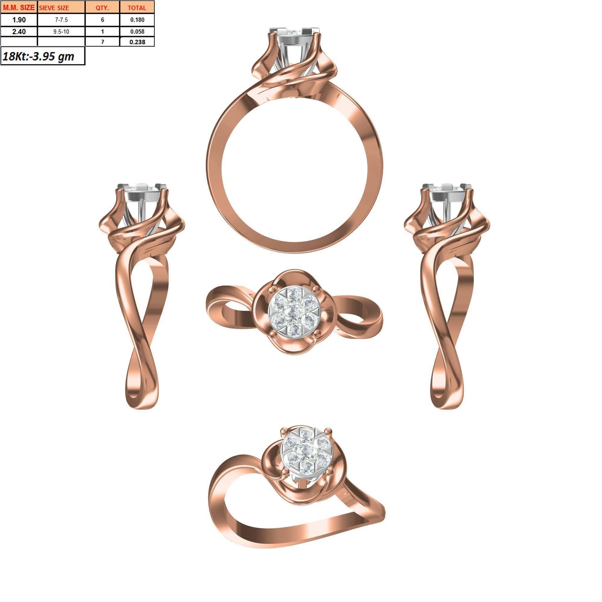 270 Women Ring jcd -jewelcad model bulk collection  3D print model_132