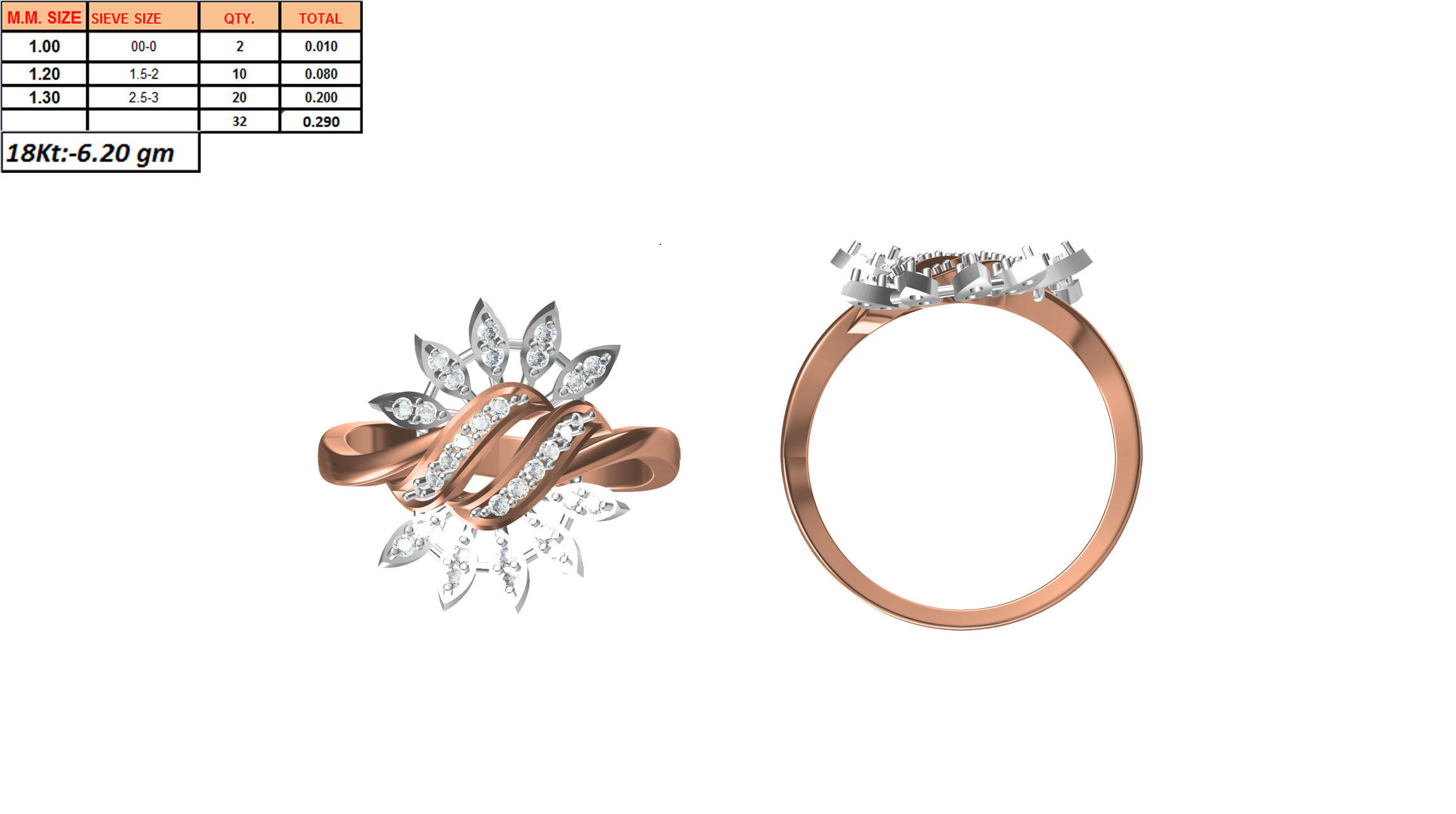 270 Women Ring jcd -jewelcad model bulk collection  3D print model_139