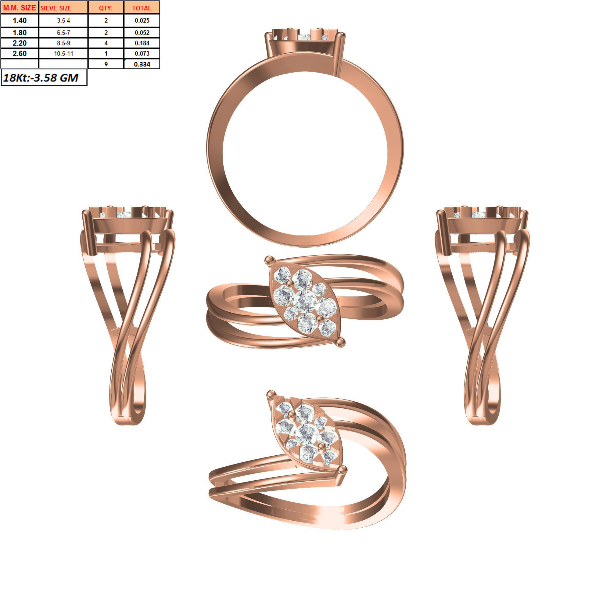 270 Women Ring jcd -jewelcad model bulk collection  3D print model_109