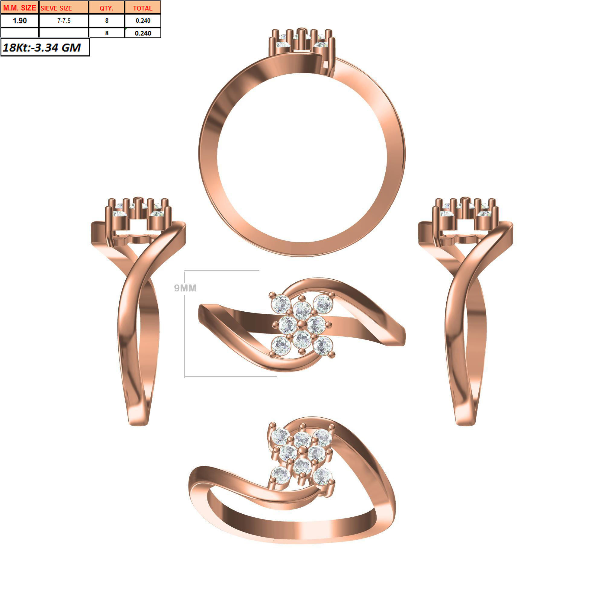 270 Women Ring jcd -jewelcad model bulk collection  3D print model_100