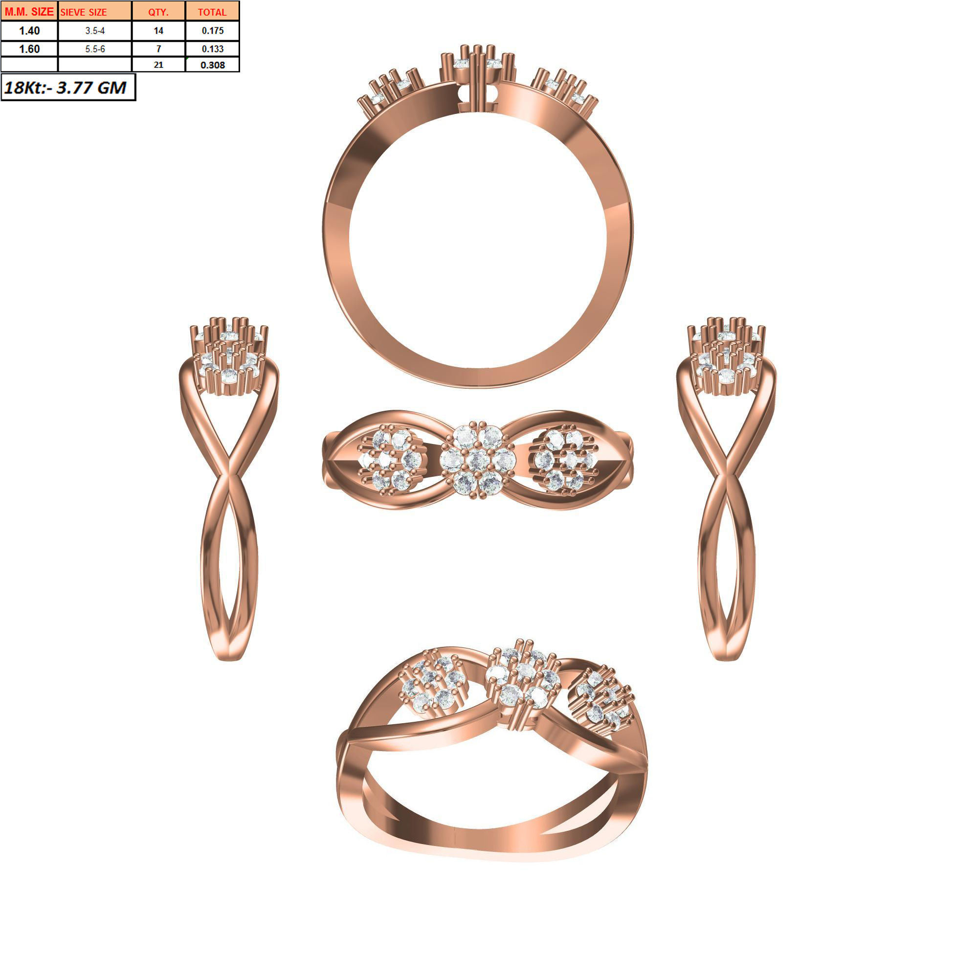 270 Women Ring jcd -jewelcad model bulk collection  3D print model_125