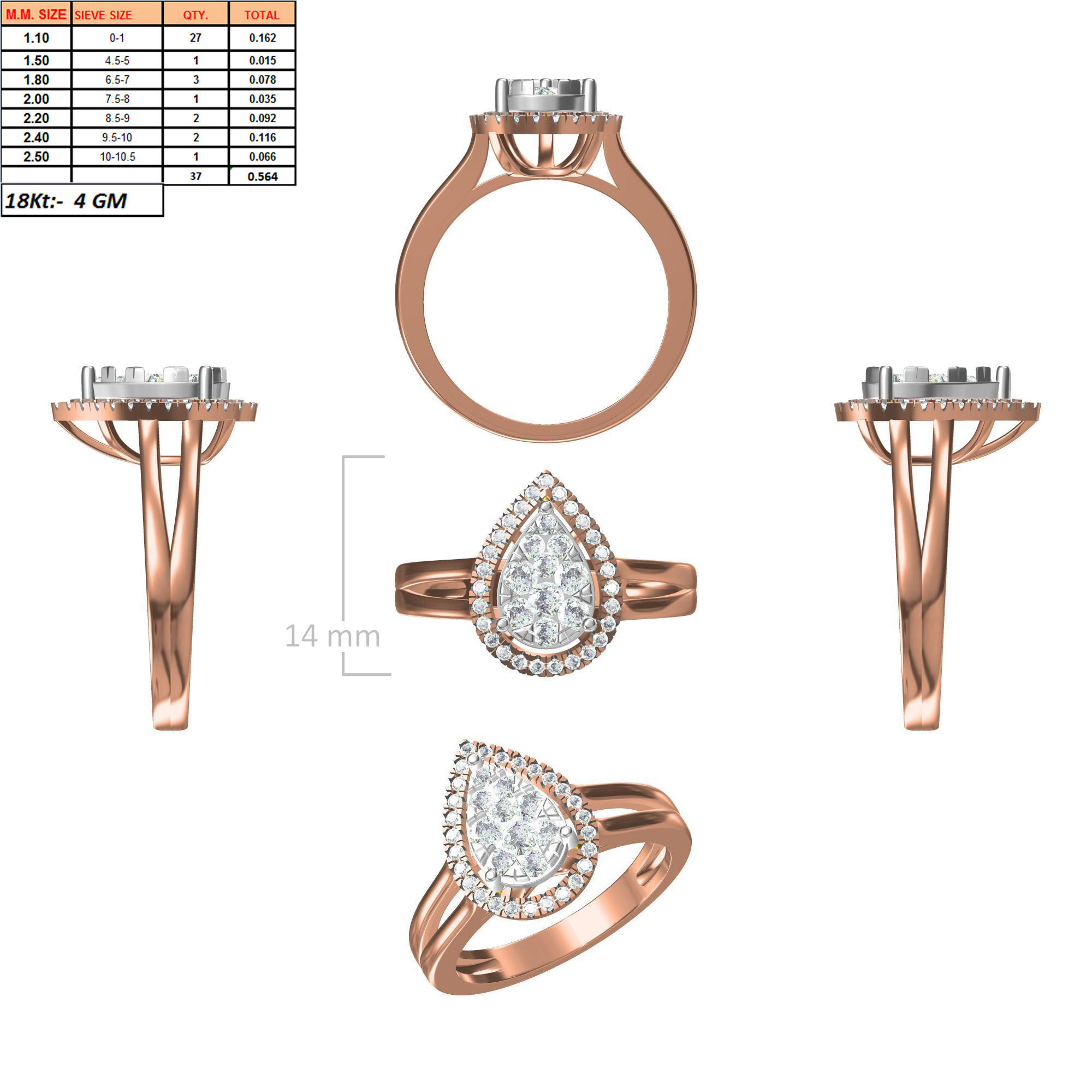 270 Women Ring jcd -jewelcad model bulk collection  3D print model_32