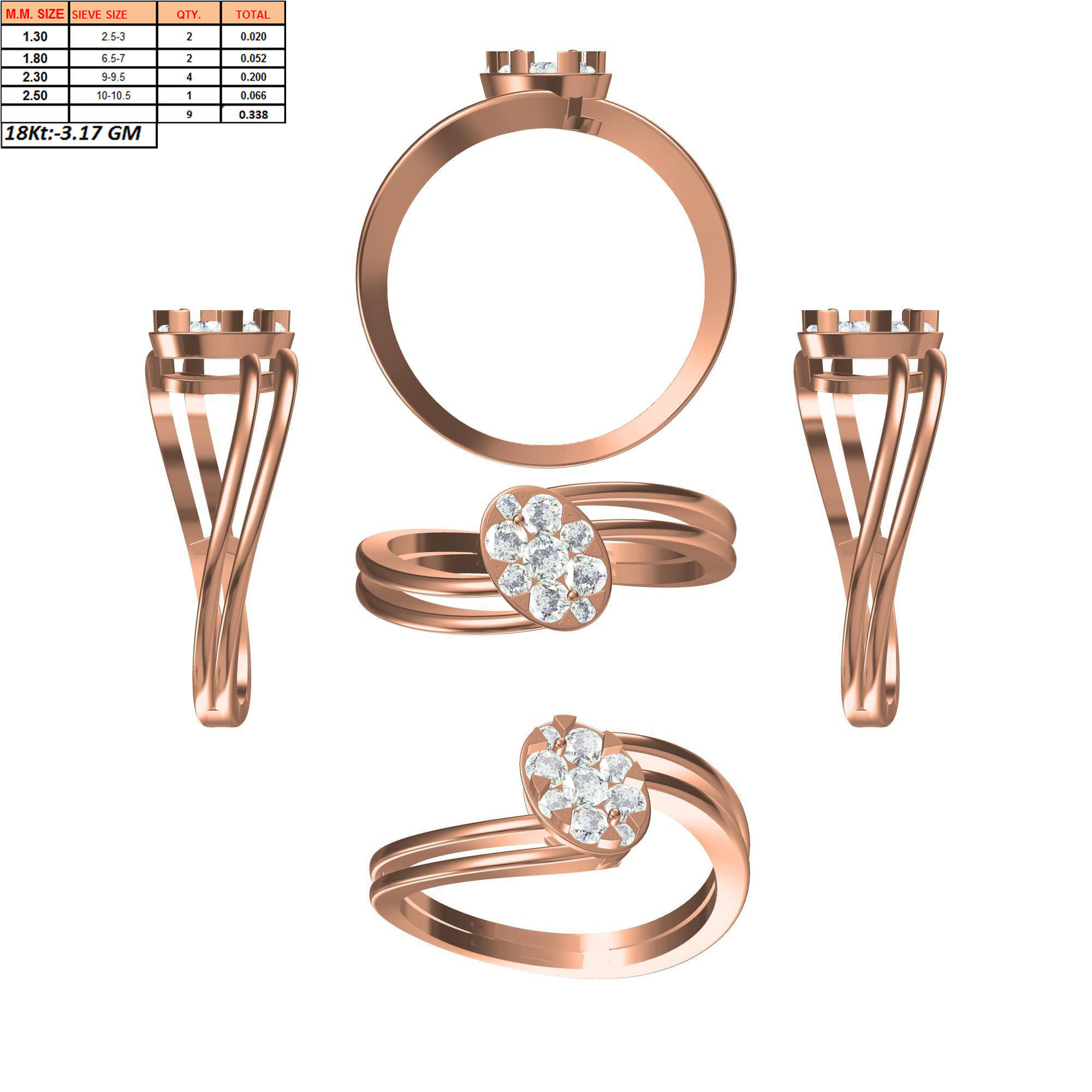 270 Women Ring jcd -jewelcad model bulk collection  3D print model_111