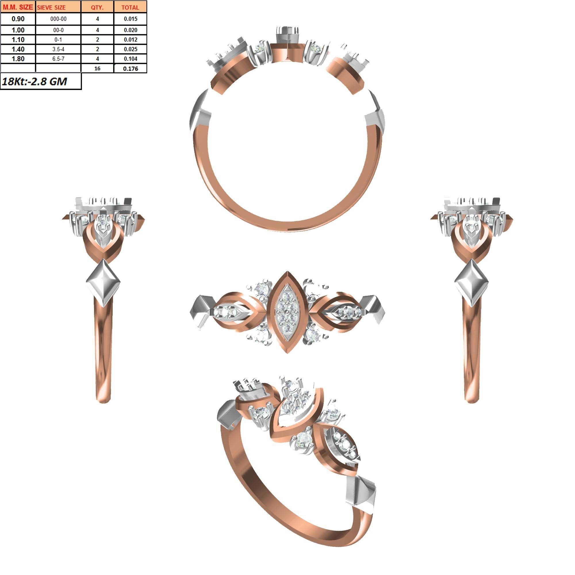 270 Women Ring jcd -jewelcad model bulk collection  3D print model_107