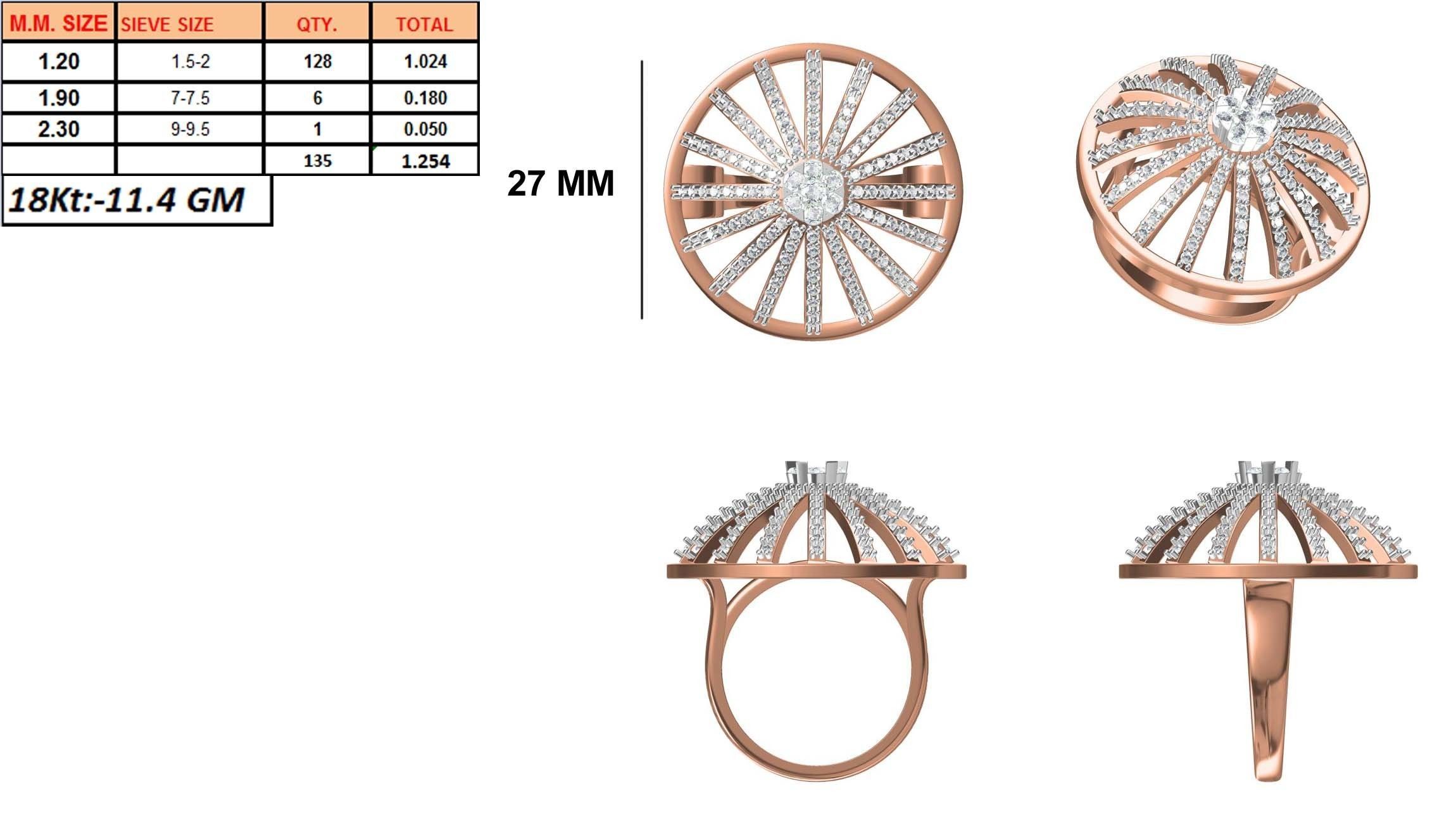 270 Women Ring jcd -jewelcad model bulk collection  3D print model_15