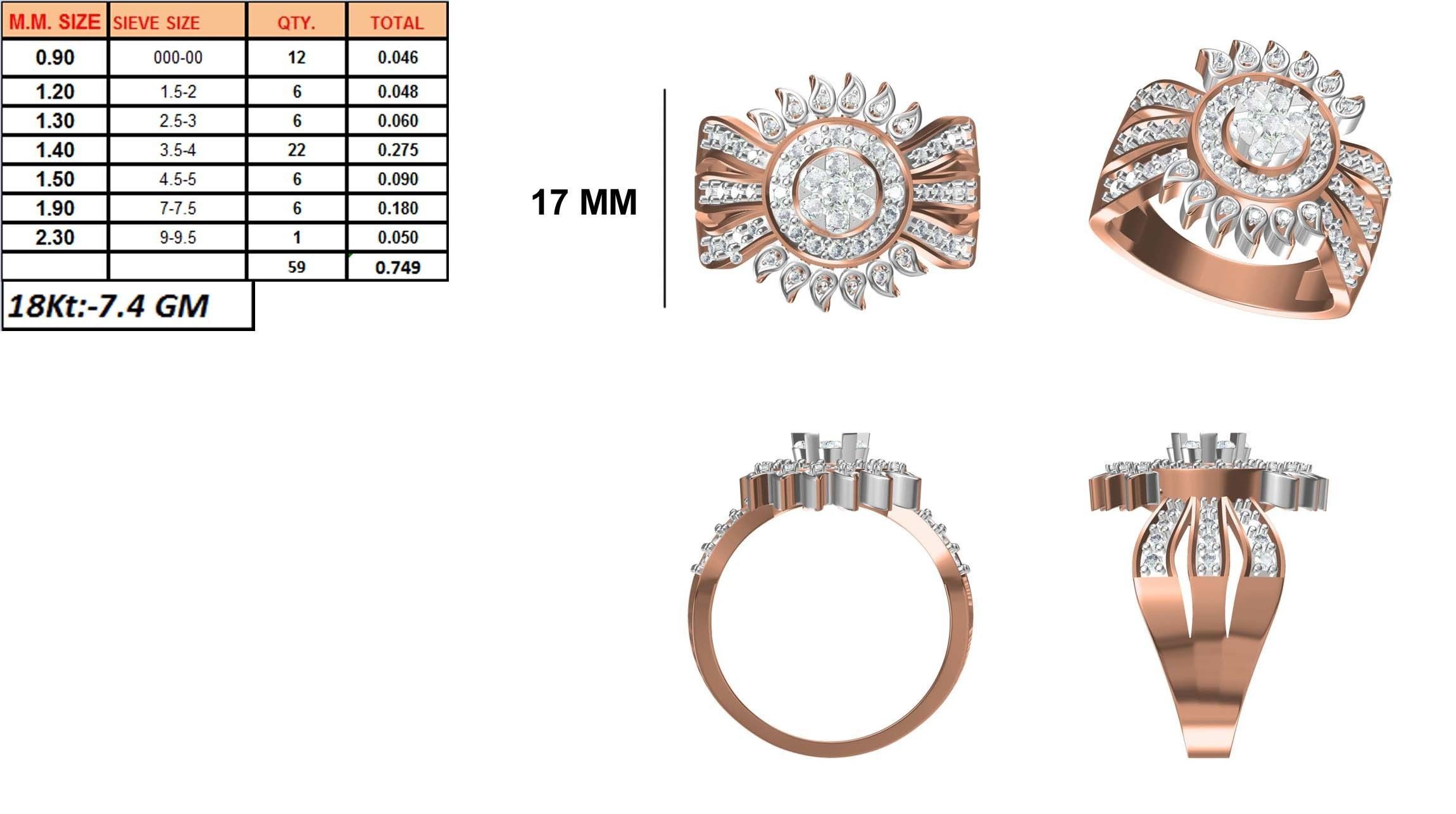 270 Women Ring jcd -jewelcad model bulk collection  3D print model_14