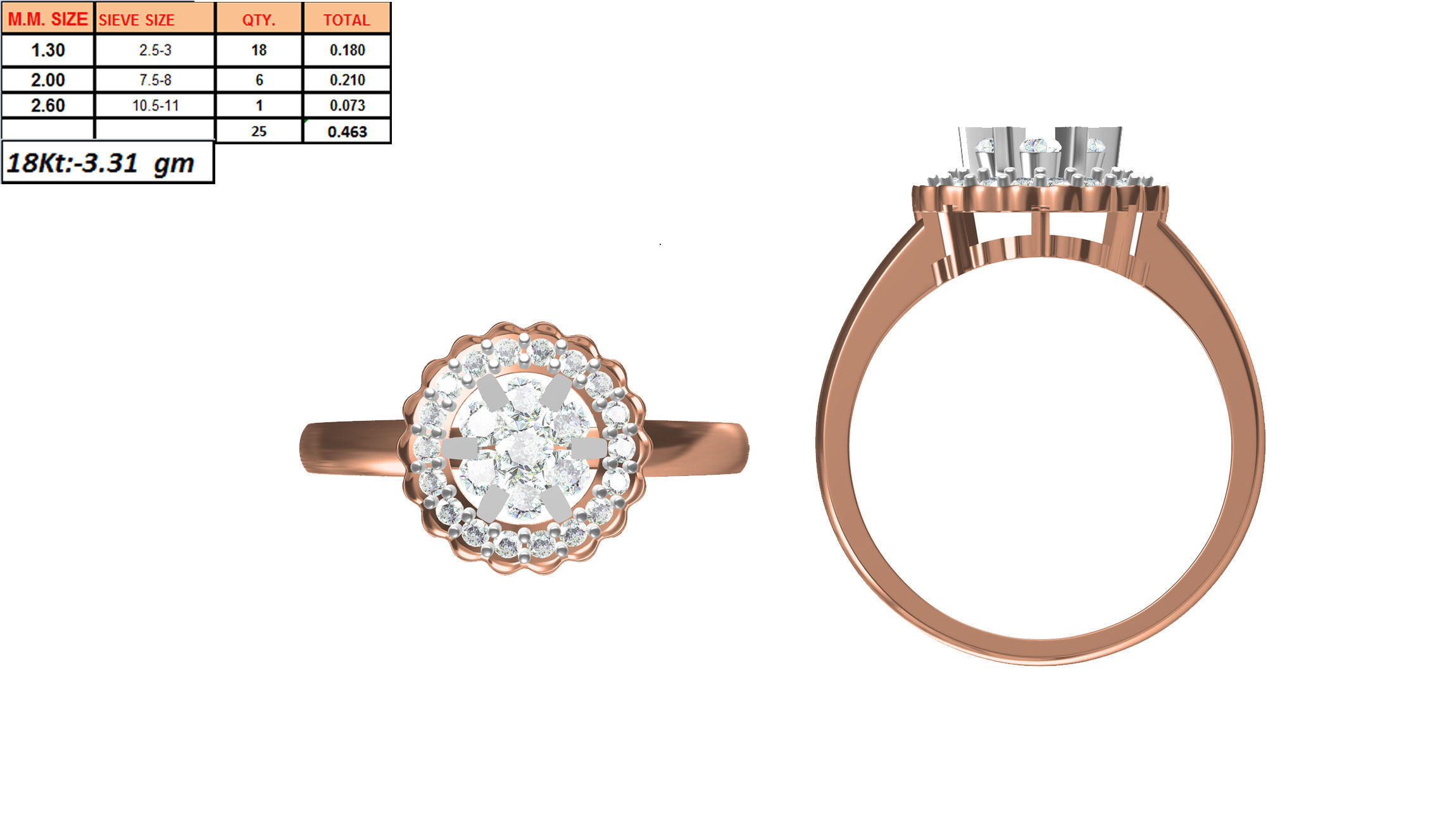 270 Women Ring jcd -jewelcad model bulk collection  3D print model_131