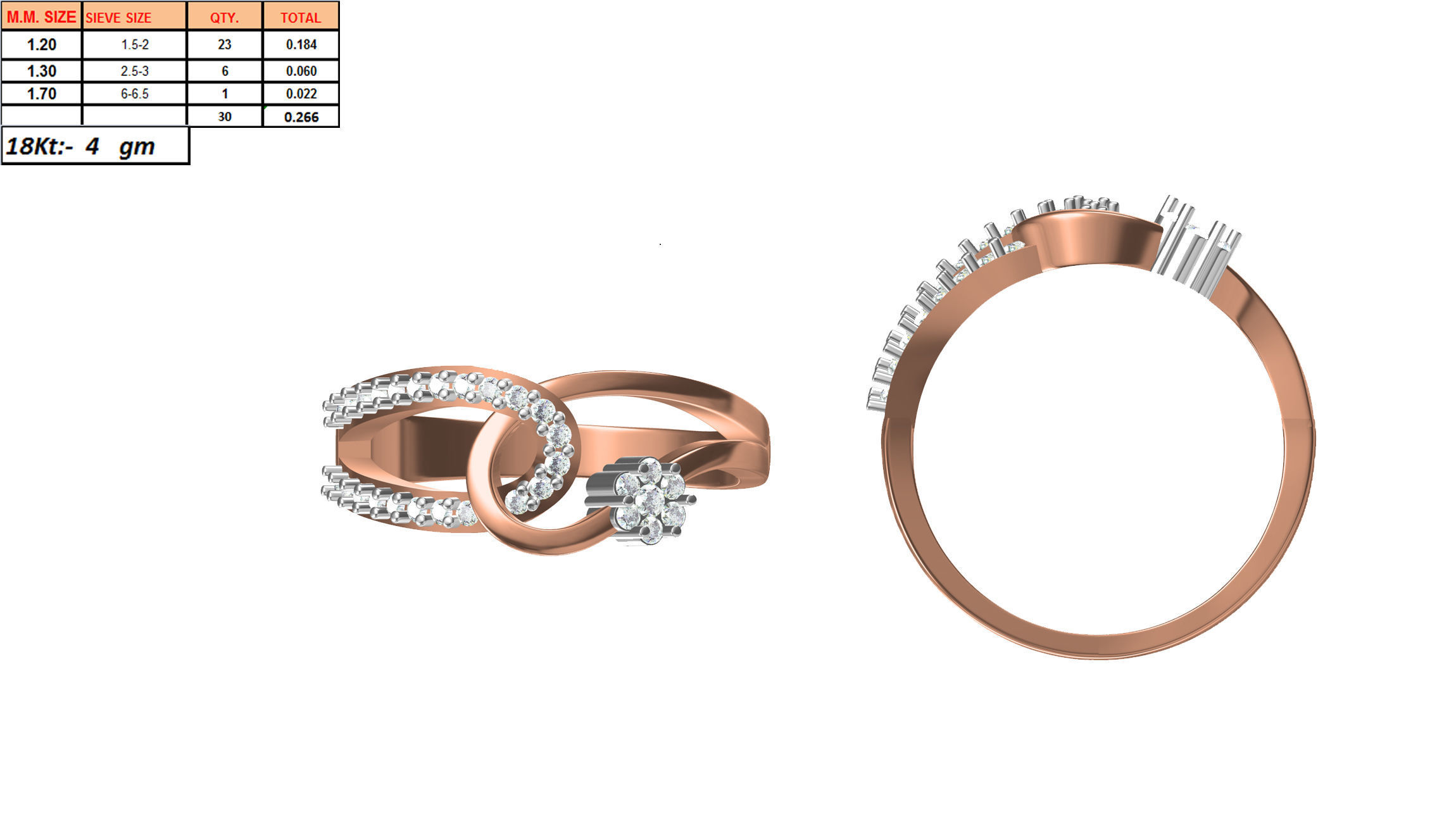 270 Women Ring jcd -jewelcad model bulk collection  3D print model_140