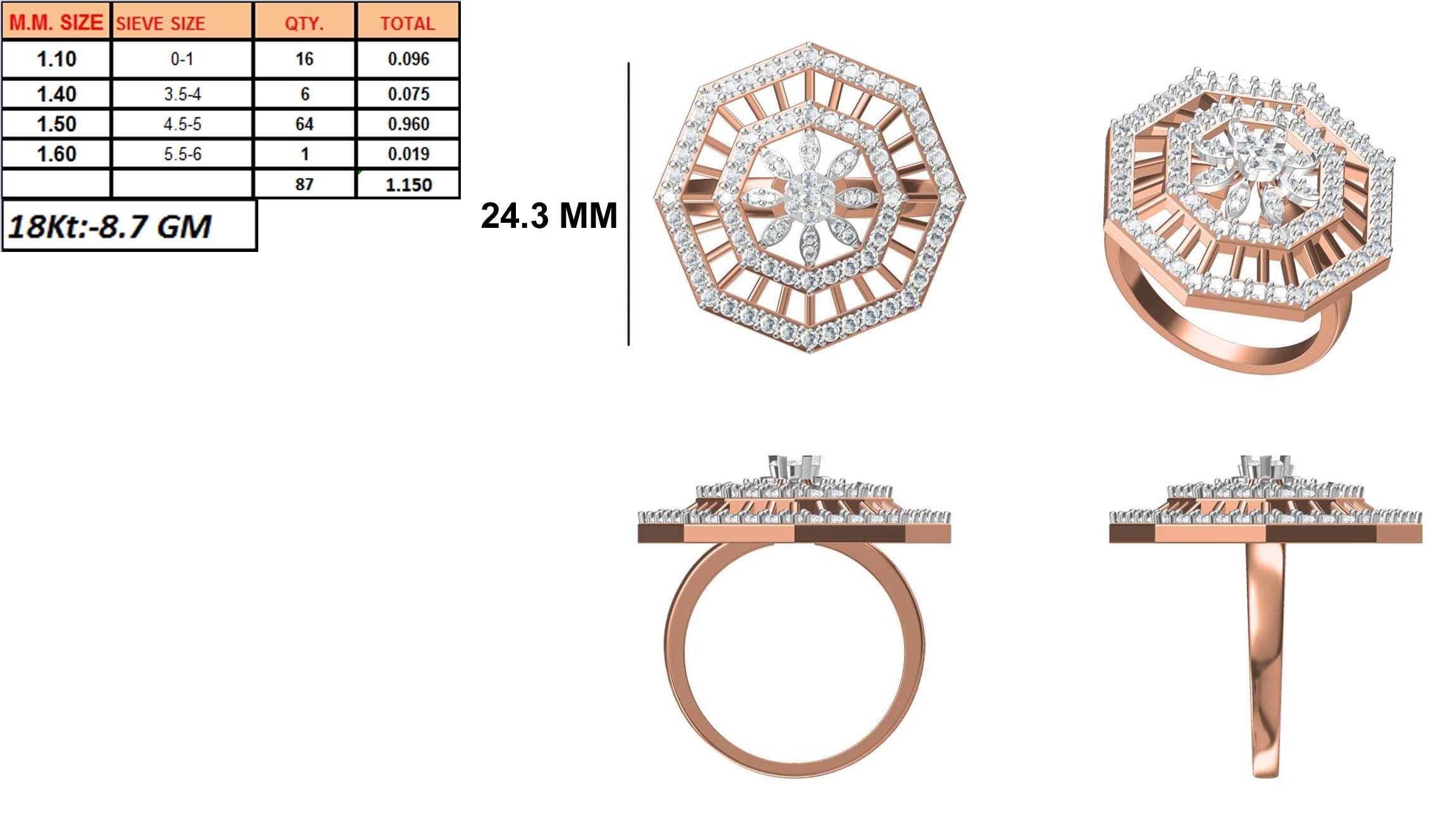 270 Women Ring jcd -jewelcad model bulk collection  3D print model_12