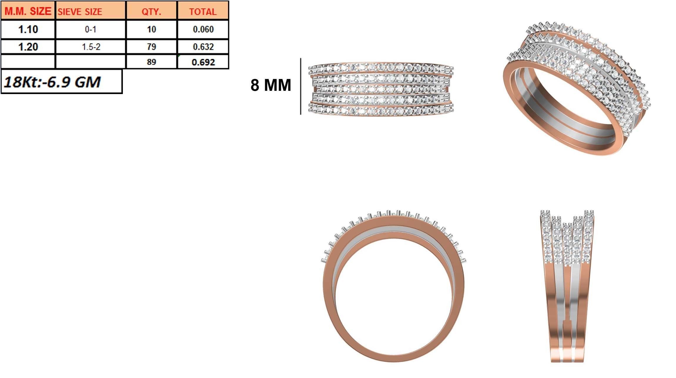 270 Women Ring jcd -jewelcad model bulk collection  3D print model_70