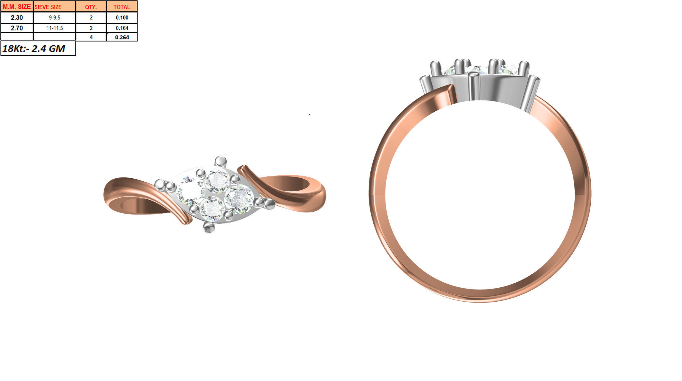 270 Women Ring jcd -jewelcad model bulk collection  3D print model_124