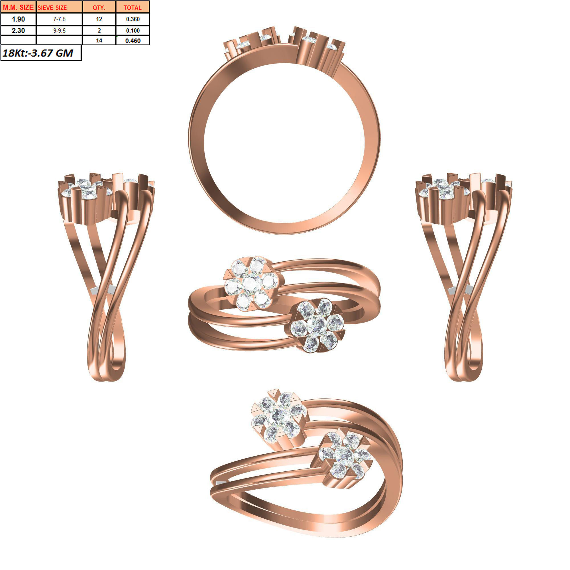 270 Women Ring jcd -jewelcad model bulk collection  3D print model_106