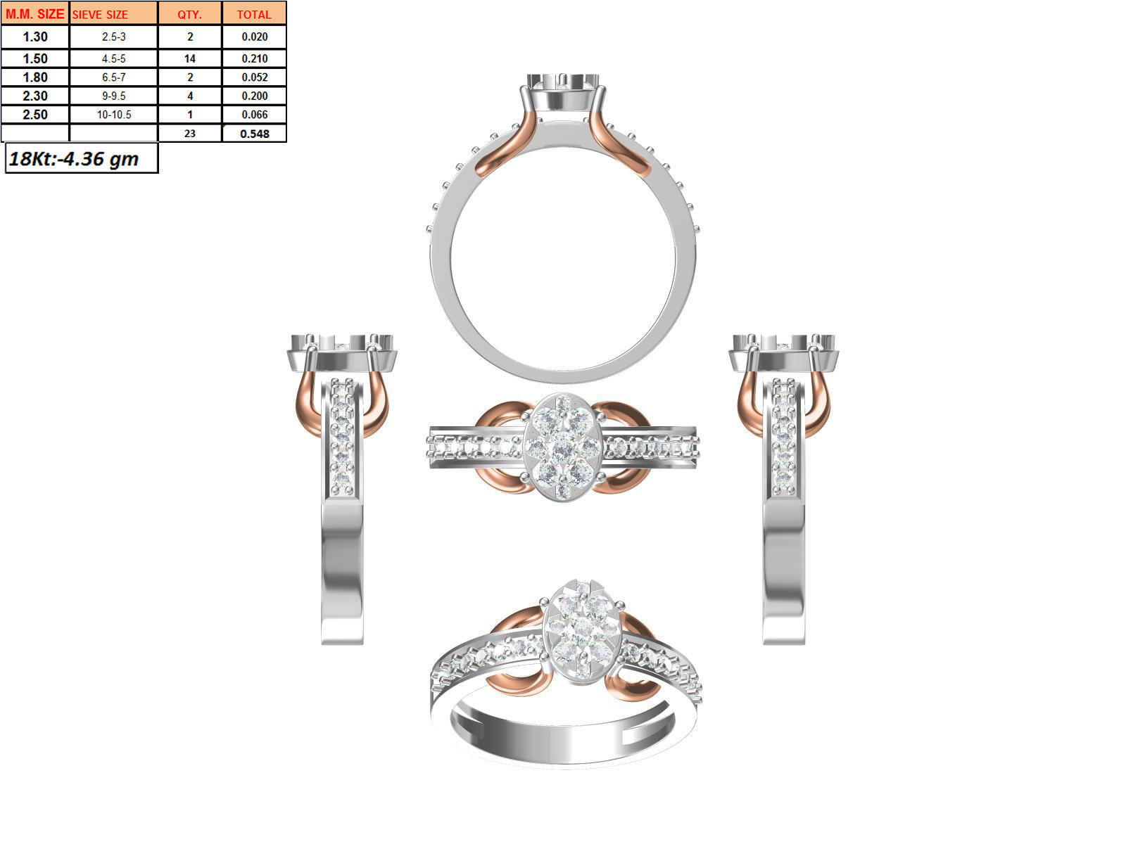 270 Women Ring jcd -jewelcad model bulk collection  3D print model_141