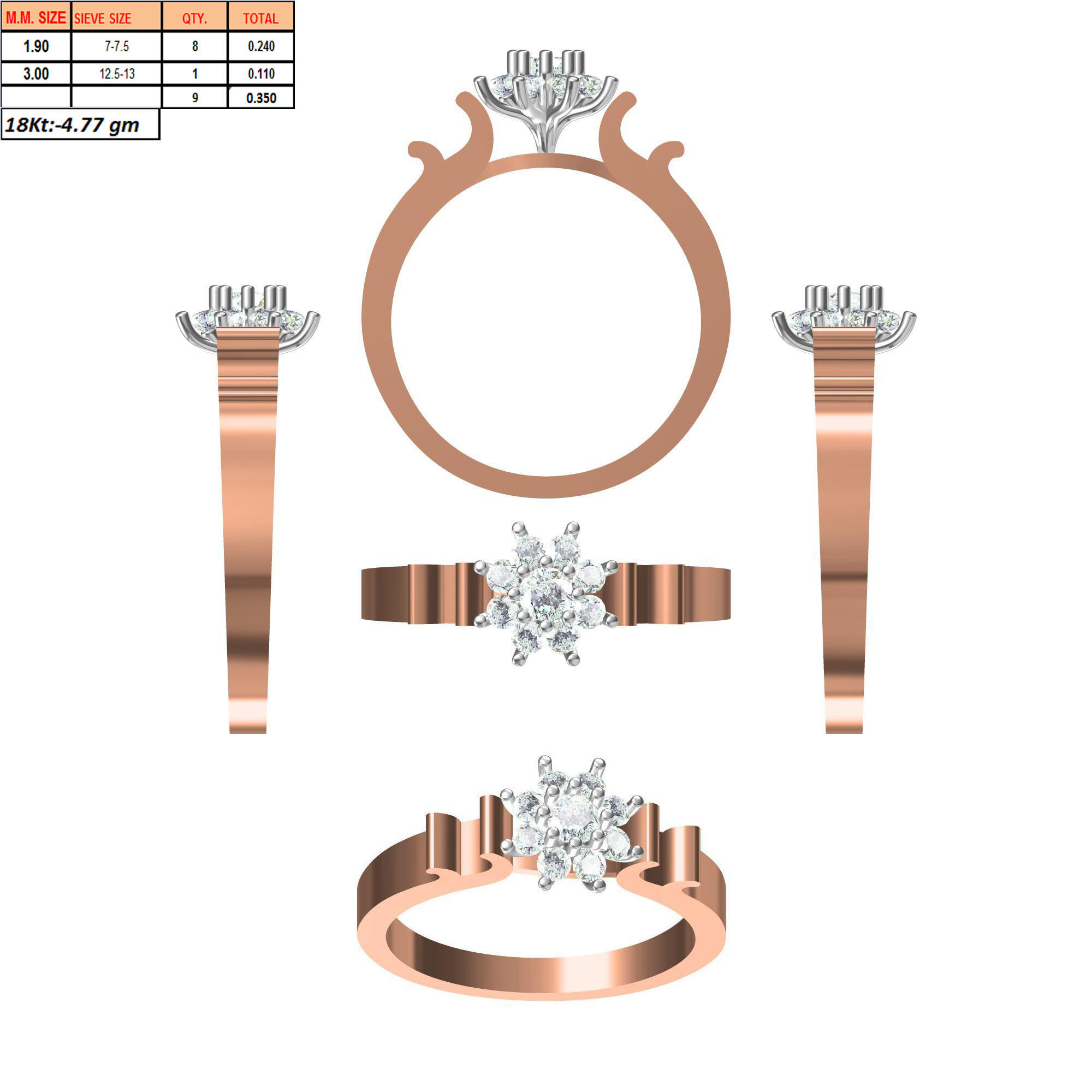 270 Women Ring jcd -jewelcad model bulk collection  3D print model_119