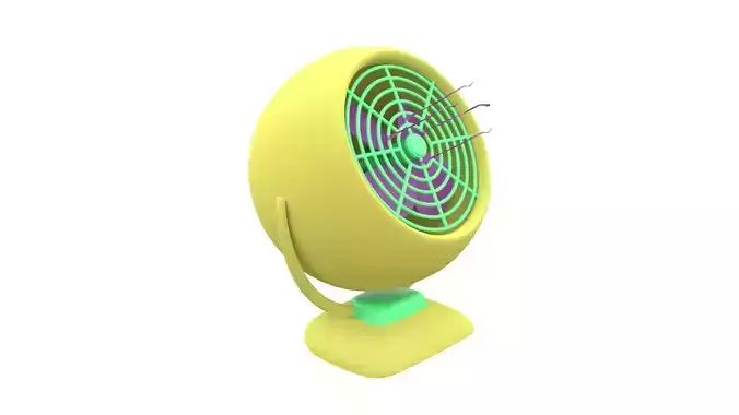 Fan with paper strips Low-poly 3D model