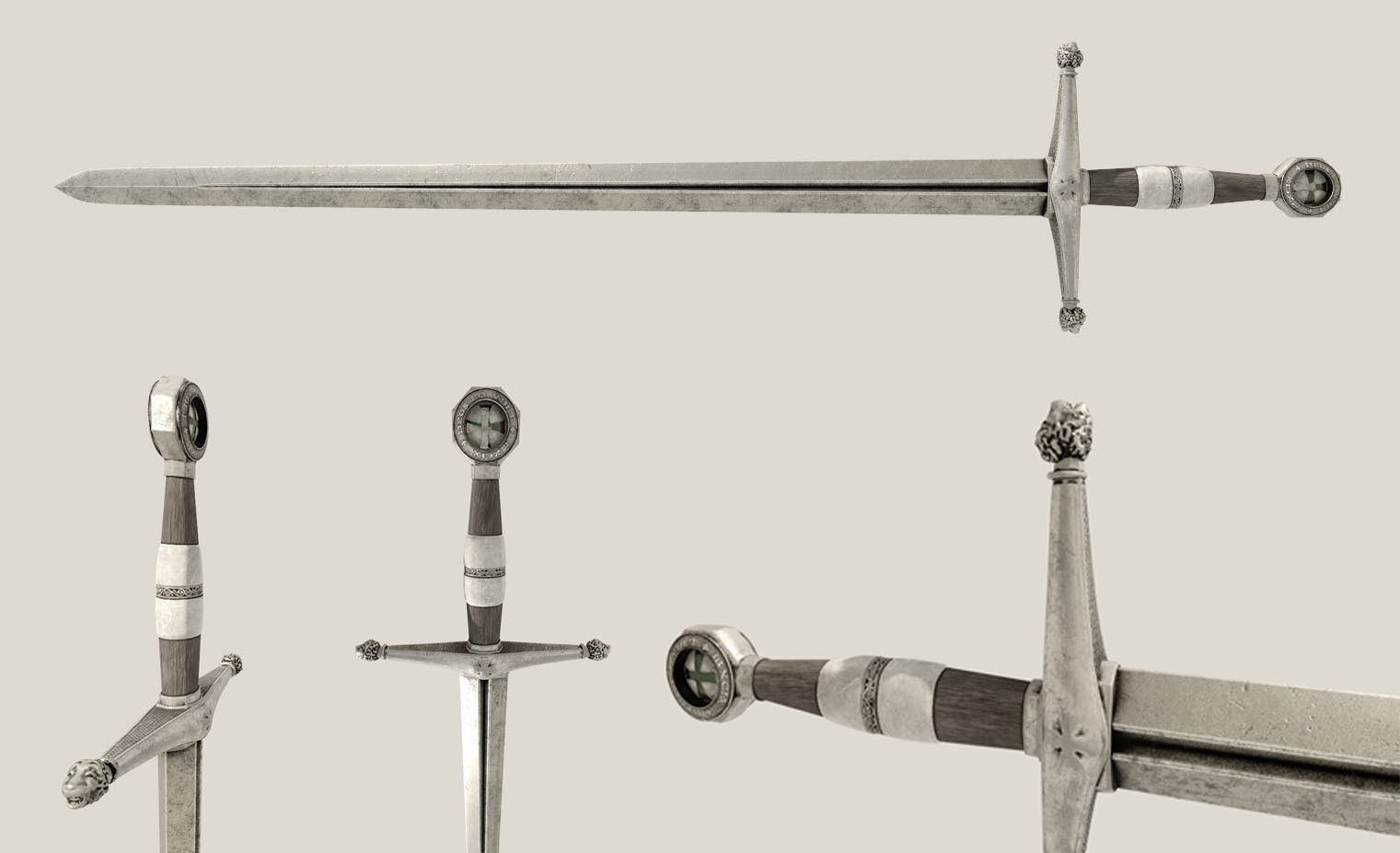 Medieval Sword Low-poly 3D model_6