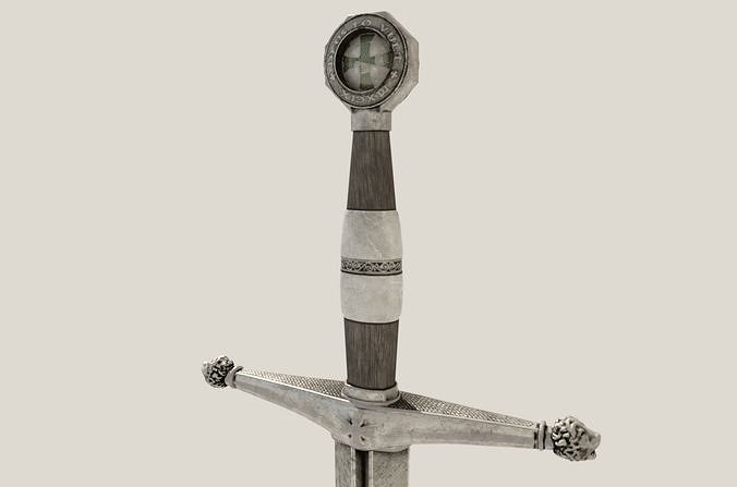 Medieval Sword Low-poly 3D model