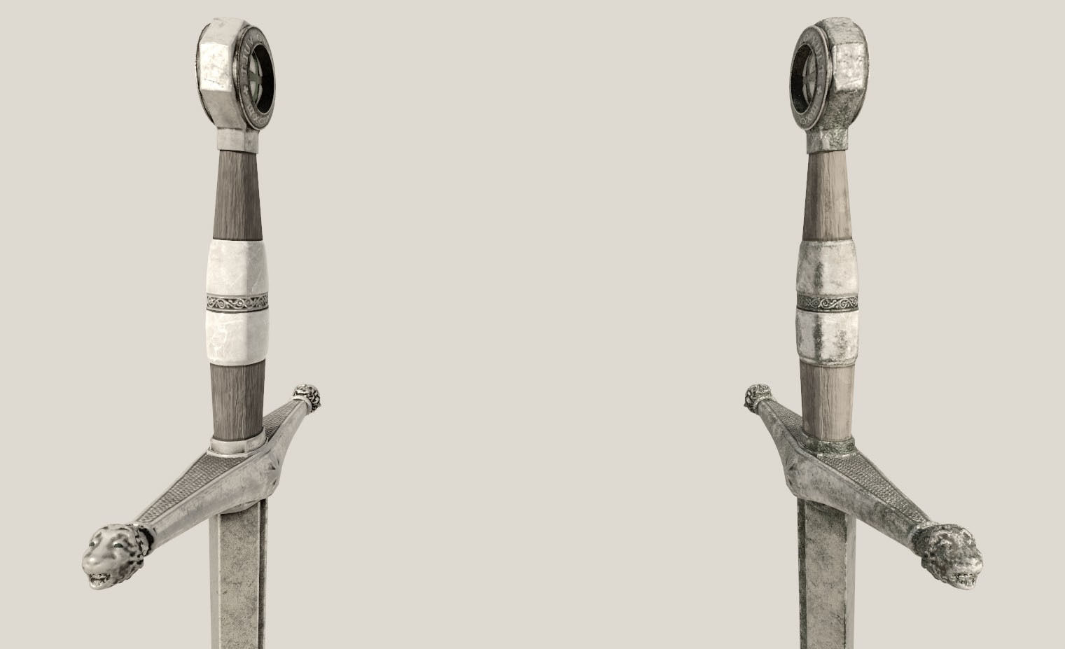 Medieval Sword Low-poly 3D model_5