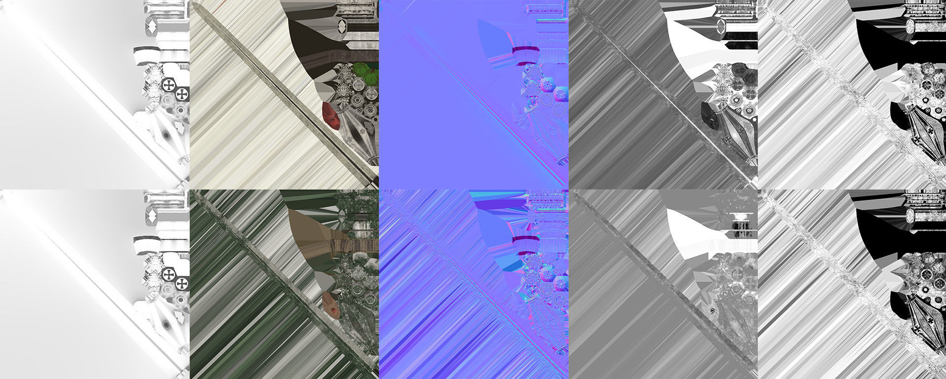 Medieval Sword Low-poly 3D model_12