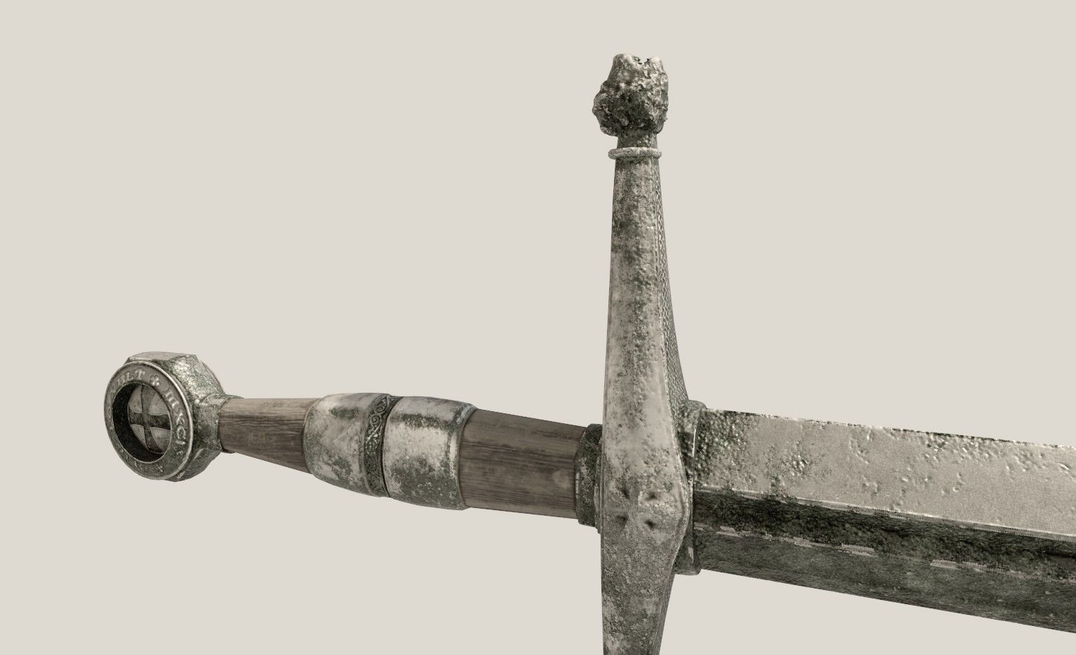 Medieval Sword Low-poly 3D model_10