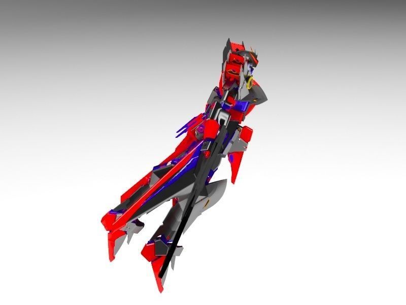 robot futuristic spaceship 3D model_2