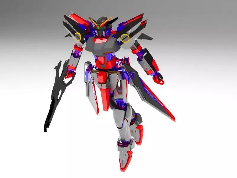 robot futuristic spaceship 3D model_0