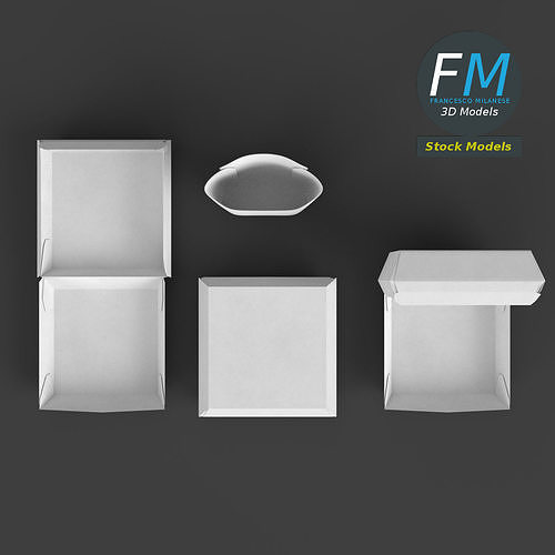 Fast food empty packages 3D model 6