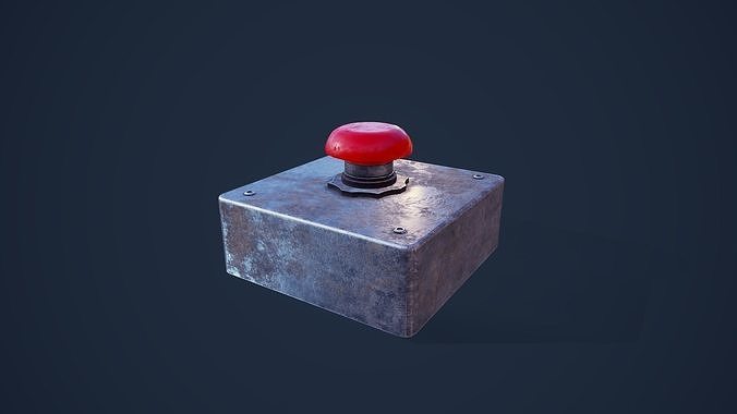 Red Button Low-poly 3D model