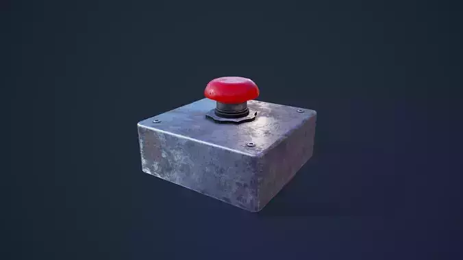 Red Button Low-poly 3D model