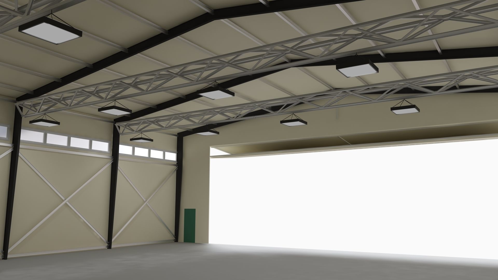 aircraft hangar  Low-poly 3D model_14
