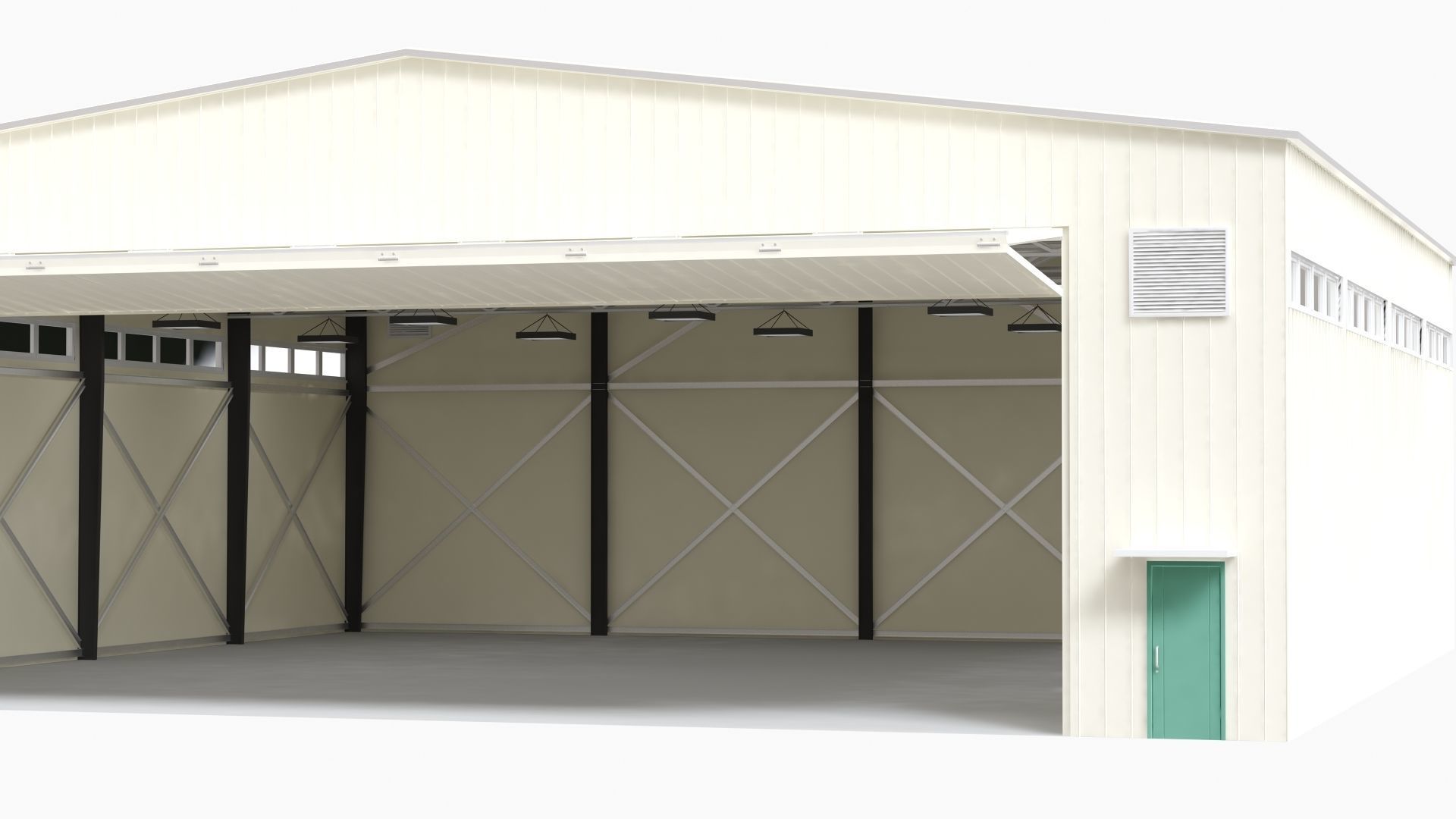 aircraft hangar  Low-poly 3D model_9