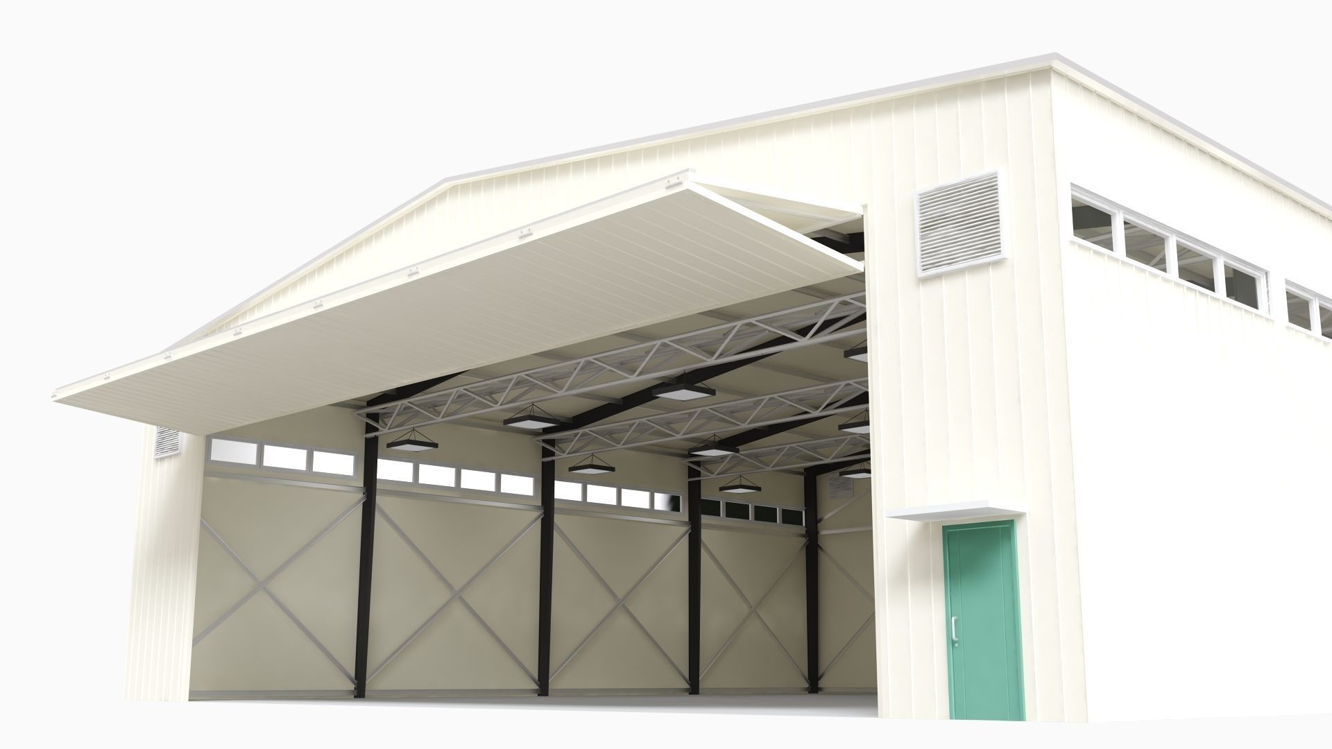 aircraft hangar  Low-poly 3D model_10