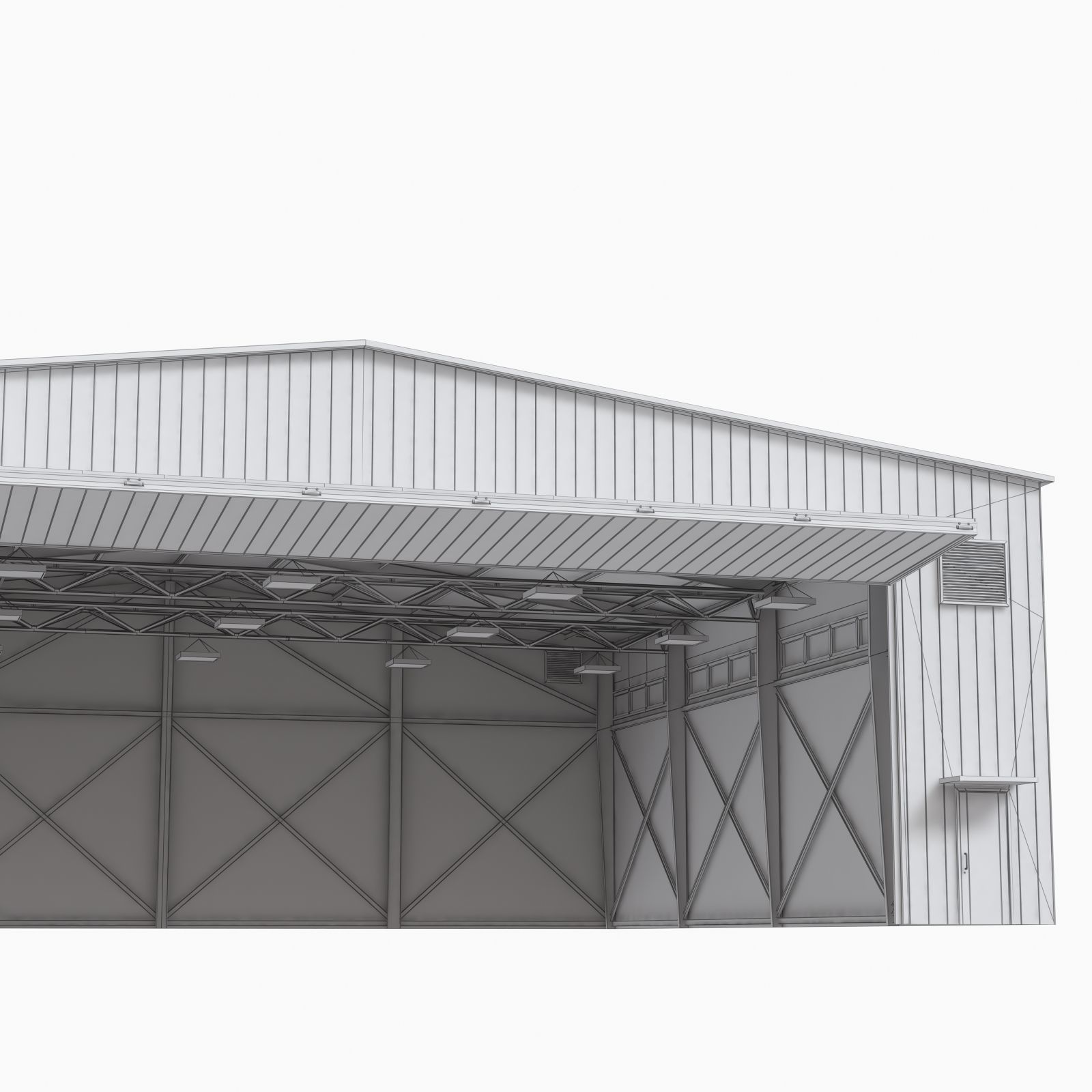 aircraft hangar  Low-poly 3D model_15