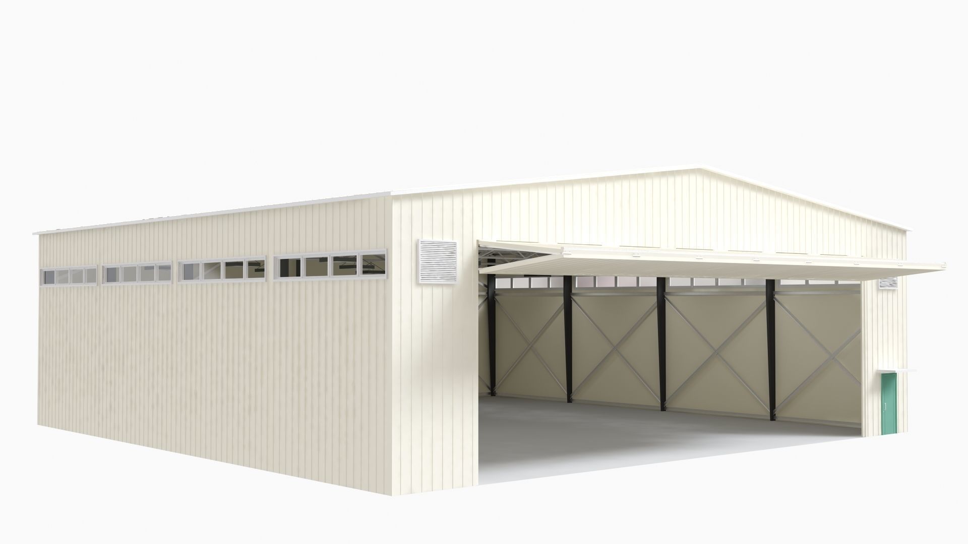 aircraft hangar  Low-poly 3D model_7