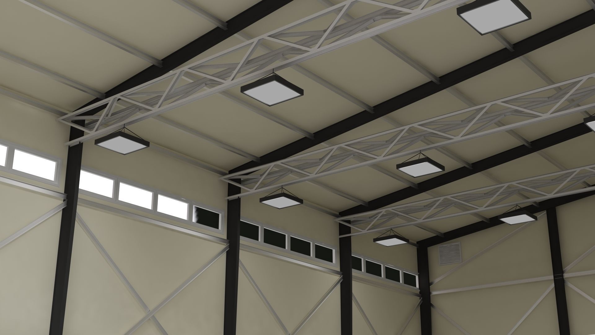 aircraft hangar  Low-poly 3D model_11
