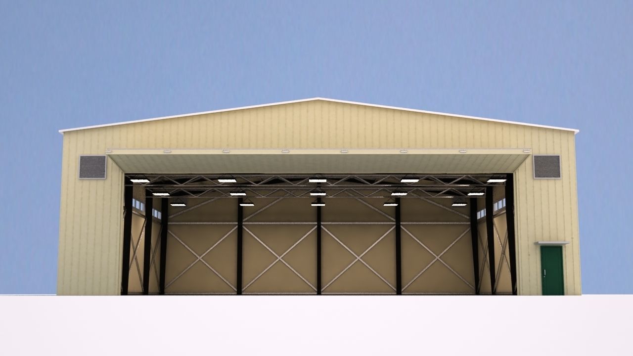 aircraft hangar  Low-poly 3D model_13