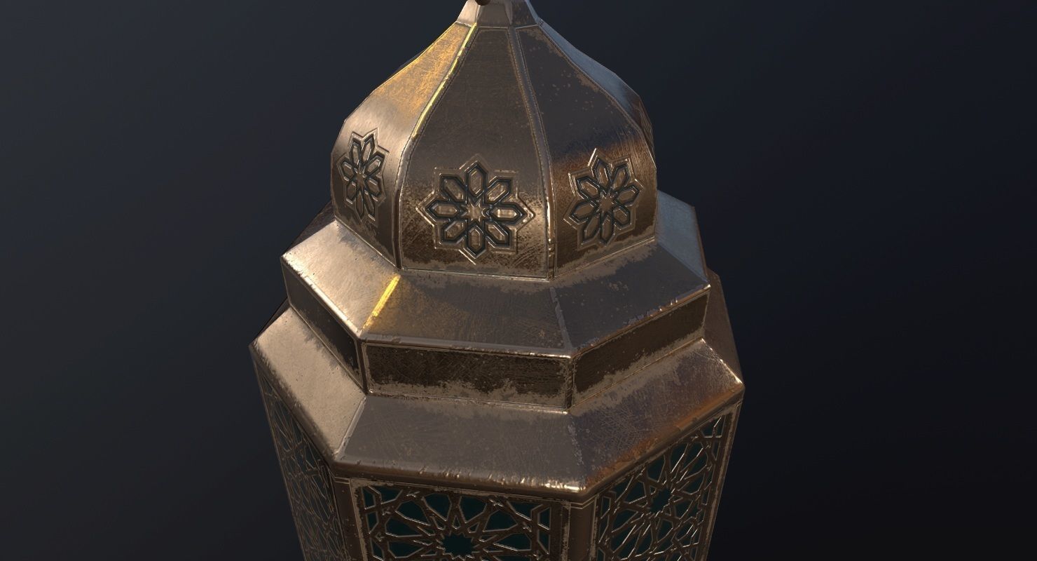Vintage Lantern PBR Game Ready Low-poly 3D model_9