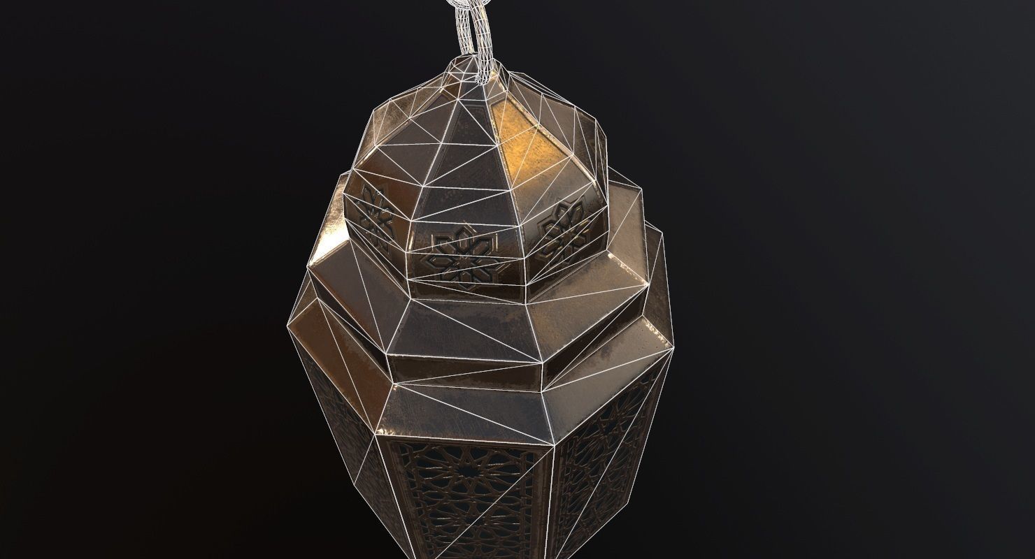 Vintage Lantern PBR Game Ready Low-poly 3D model_14