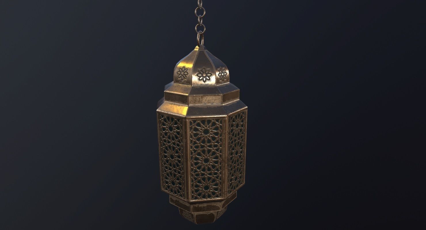 Vintage Lantern PBR Game Ready Low-poly 3D model_1