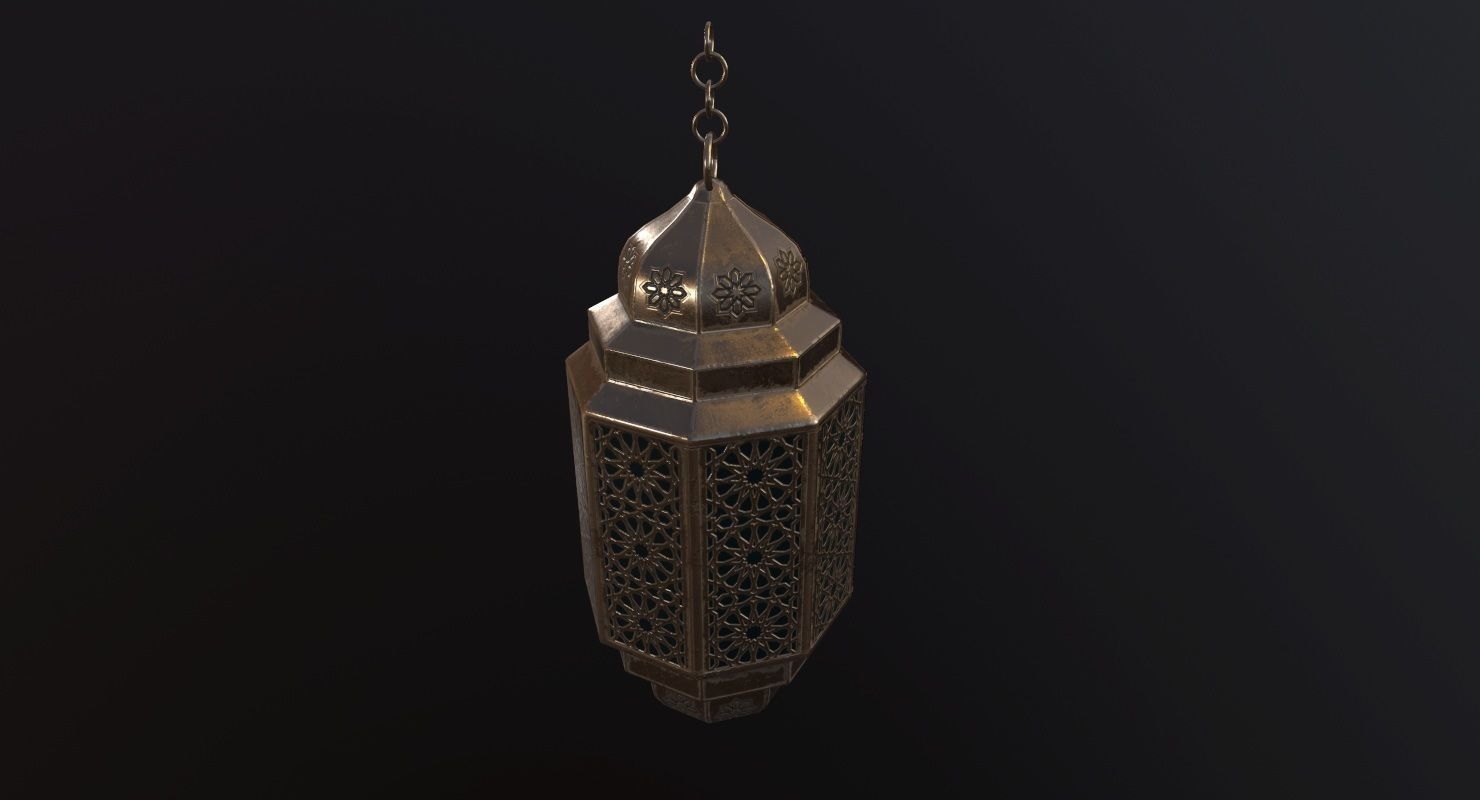 Vintage Lantern PBR Game Ready Low-poly 3D model_12