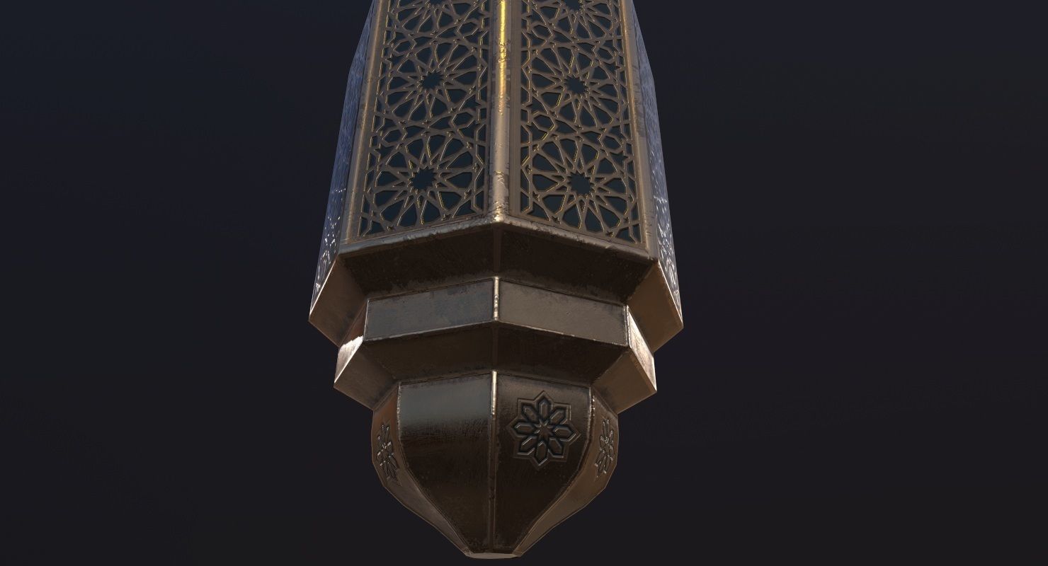Vintage Lantern PBR Game Ready Low-poly 3D model_11