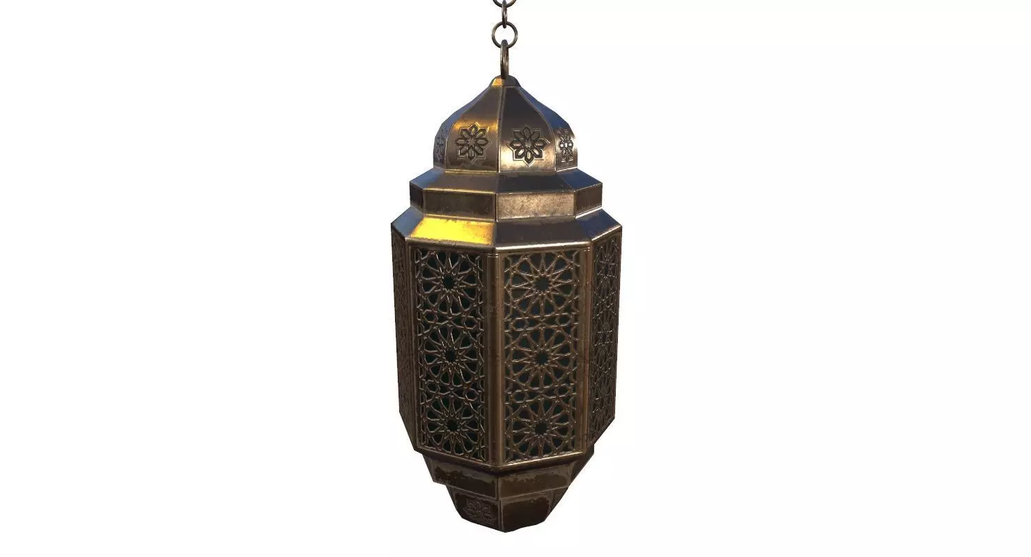 Vintage Lantern PBR Game Ready Low-poly 3D model_0