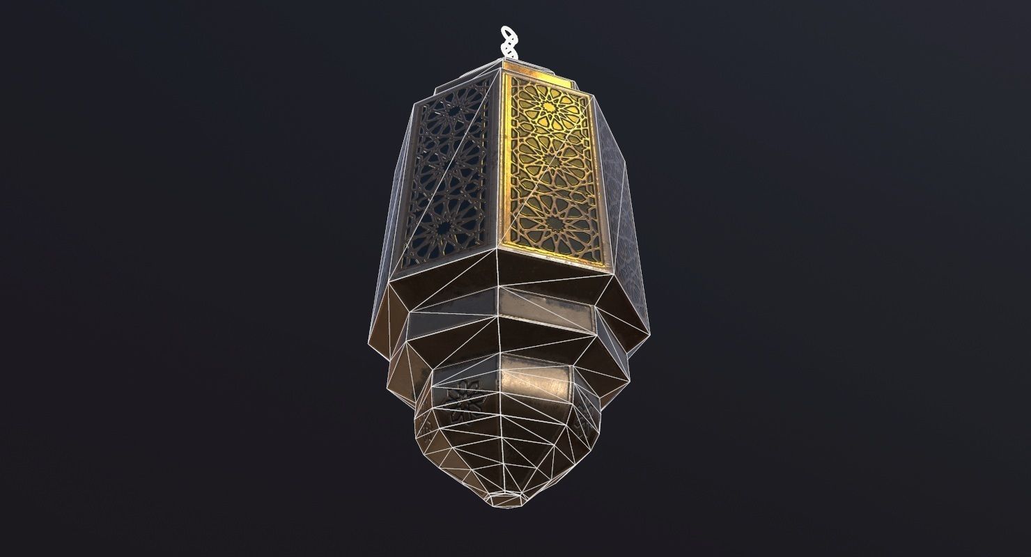 Vintage Lantern PBR Game Ready Low-poly 3D model_16