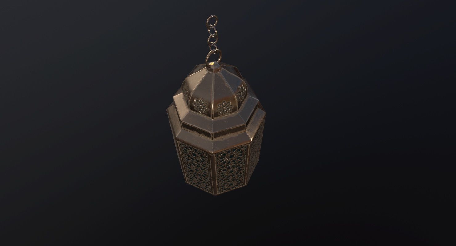 Vintage Lantern PBR Game Ready Low-poly 3D model_3