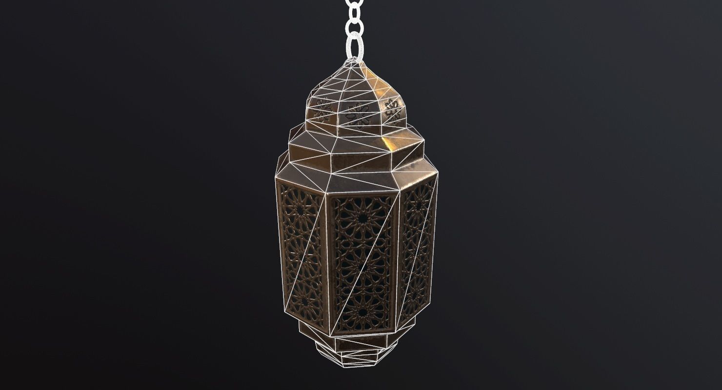 Vintage Lantern PBR Game Ready Low-poly 3D model_13